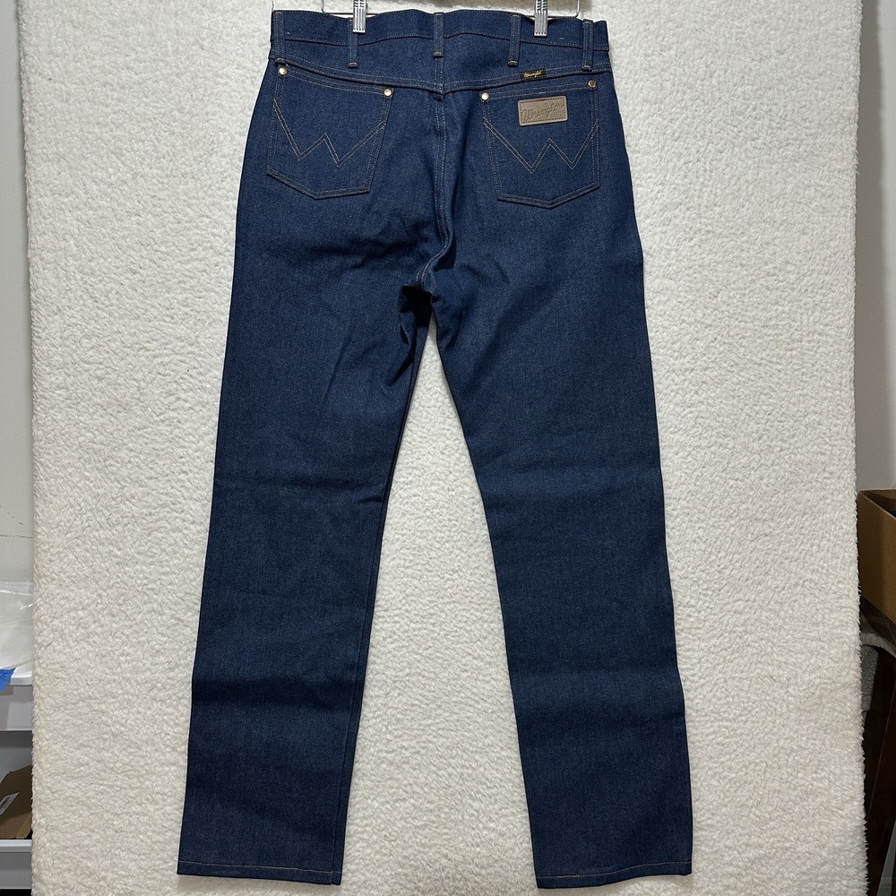 Vintage Wrangler Jeans Cowboy Cut Straight Leg Denim Dark Wash 13MWZ Size 35